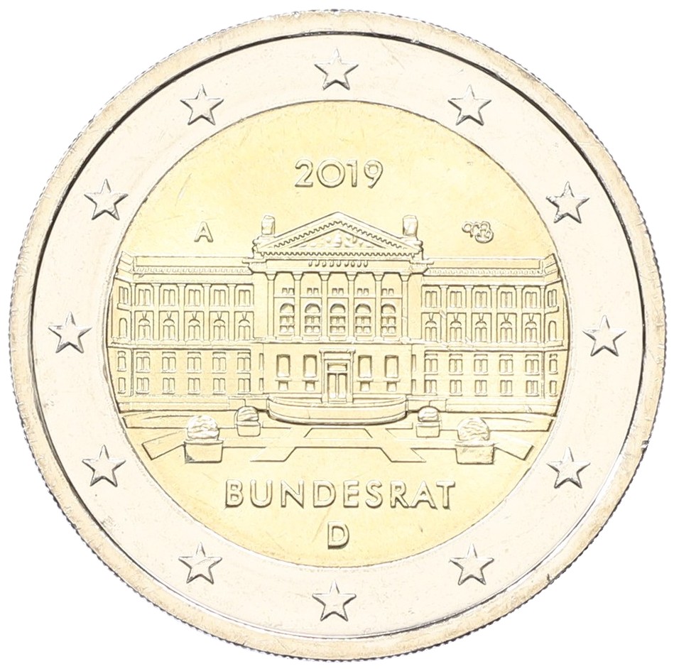 2 евро 2019 года A Германия «70 лет Бундесрату» — Фото №1