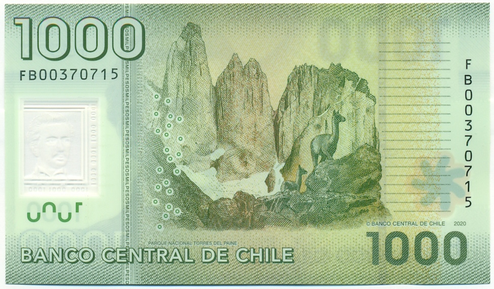 1000 песо 2020 года Чили — Фото №2