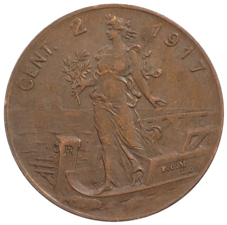 2 чентезимо 1917 года Италия — Фото №1
