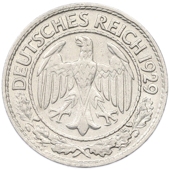 50 рейхспфеннигов 1929 года D Германия — Фото №1