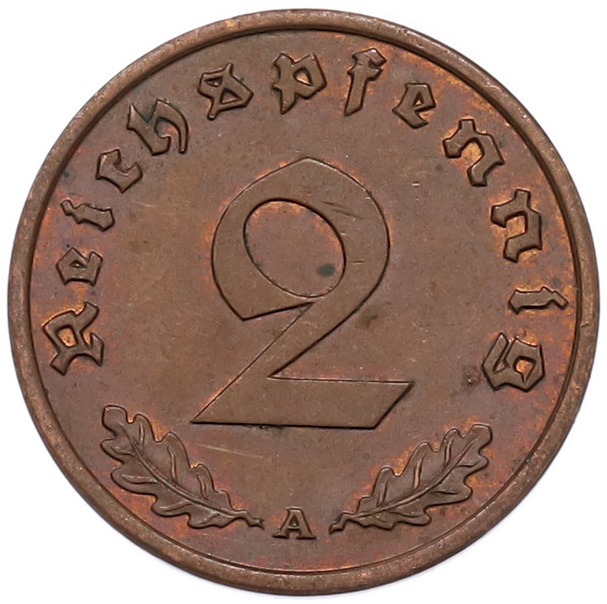 2 рейхспфеннига 1939 года A Германия — Фото №2