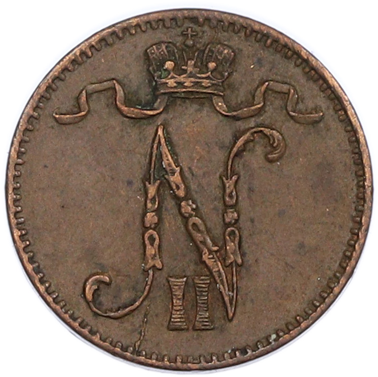 1 пенни 1907 года Русская Финляндия — Фото №2