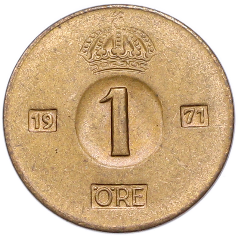 1 эре 1971 года Швеция — Фото №1