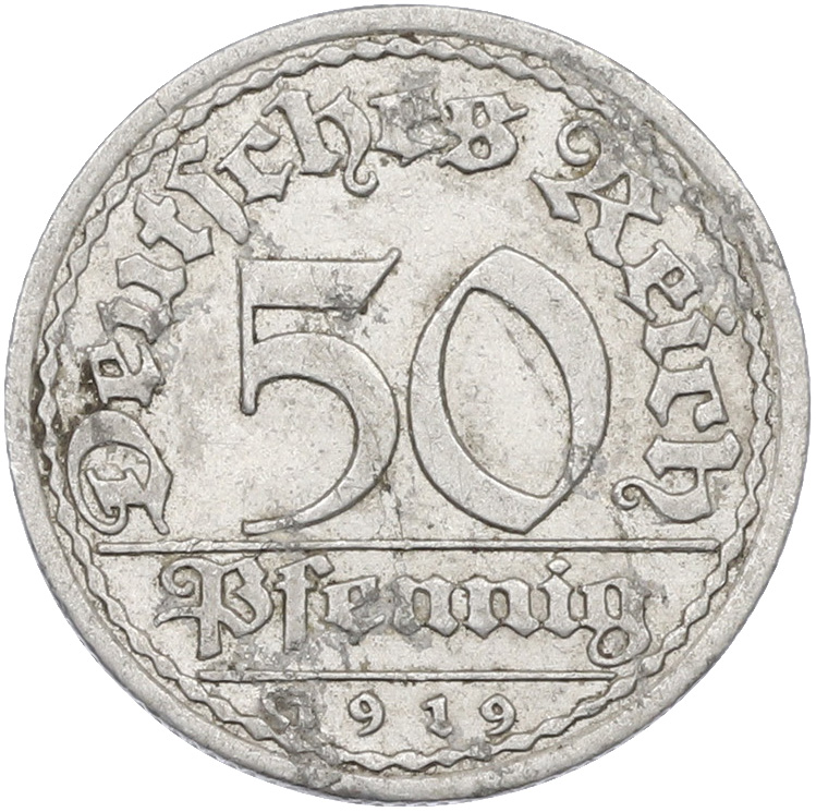 50 пфеннигов 1919 года A Германия — Фото №1