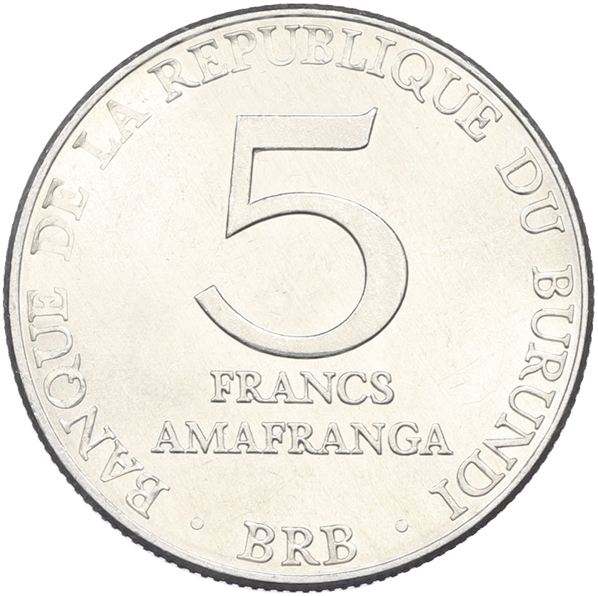 5 франков 1980 года Бурунди — Фото №1