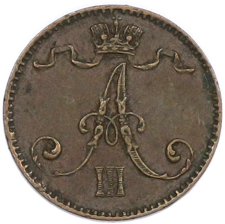 1 пенни 1893 года Русская Финляндия — Фото №2