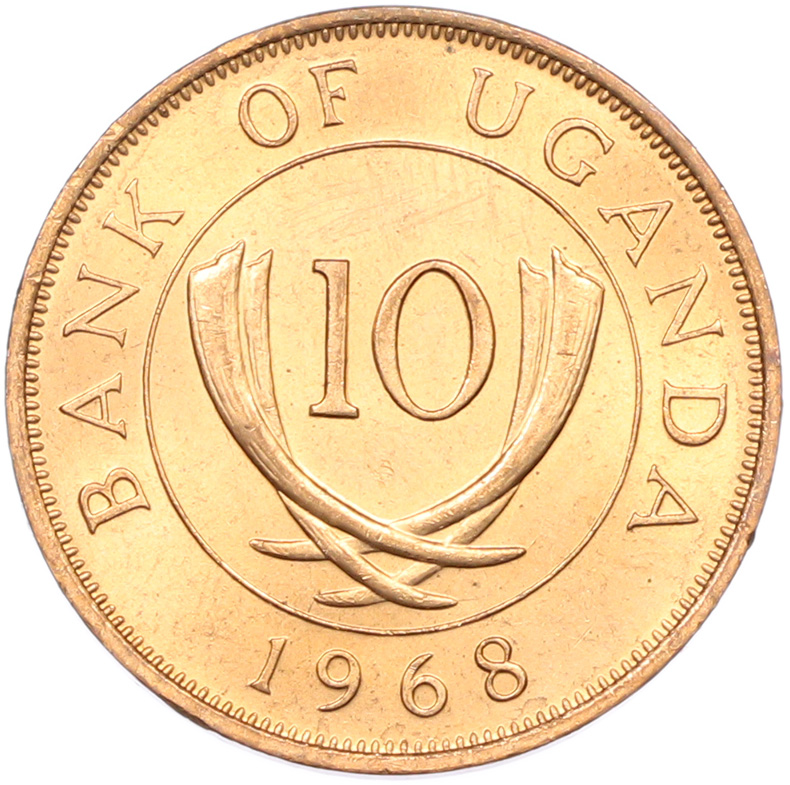 10 центов 1968 года Уганда — Фото №1