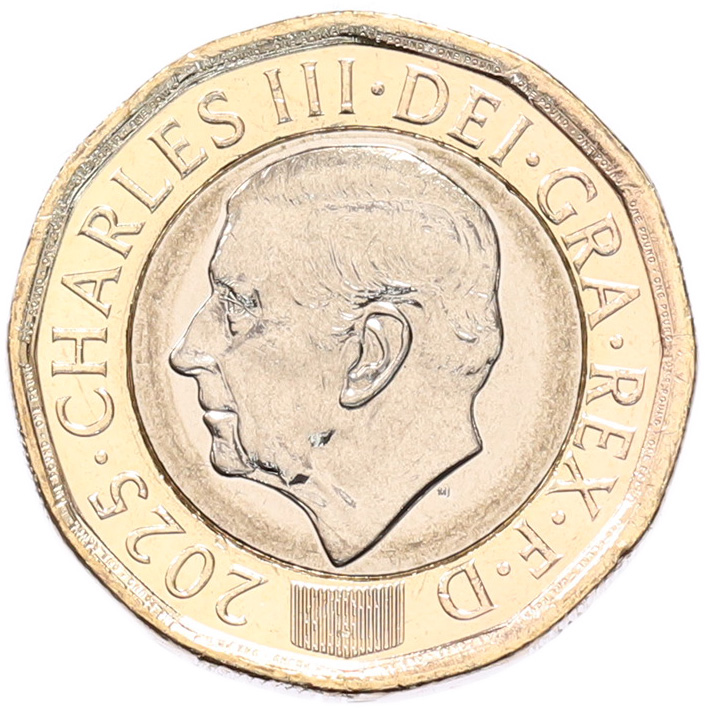 1 фунт 2025 года Великобритания — Фото №2