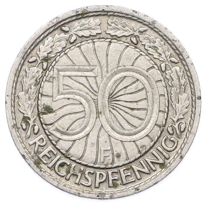 50 рейхспфеннигов 1928 года F Германия — Фото №2