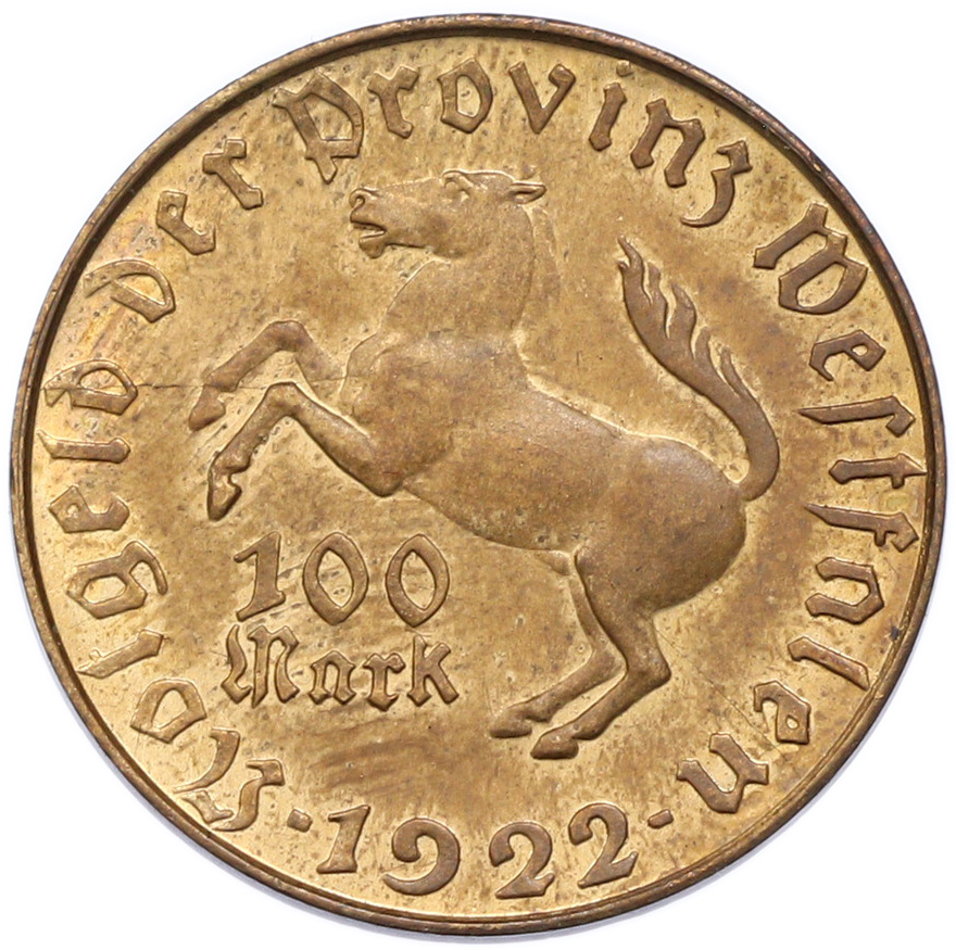 100 марок 1922 года Германия — Вестфалия (Нотгельд) — Фото №1