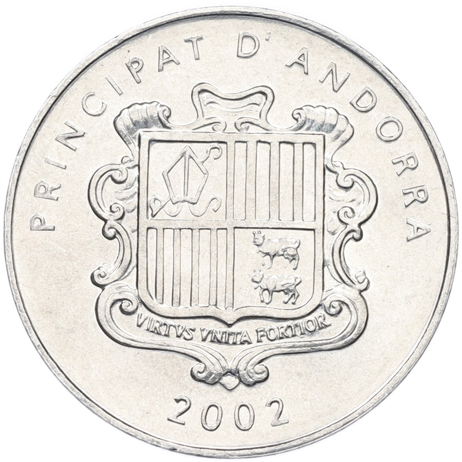 1 сантим 2002 года Андорра «Агнец Божий» — Фото №2