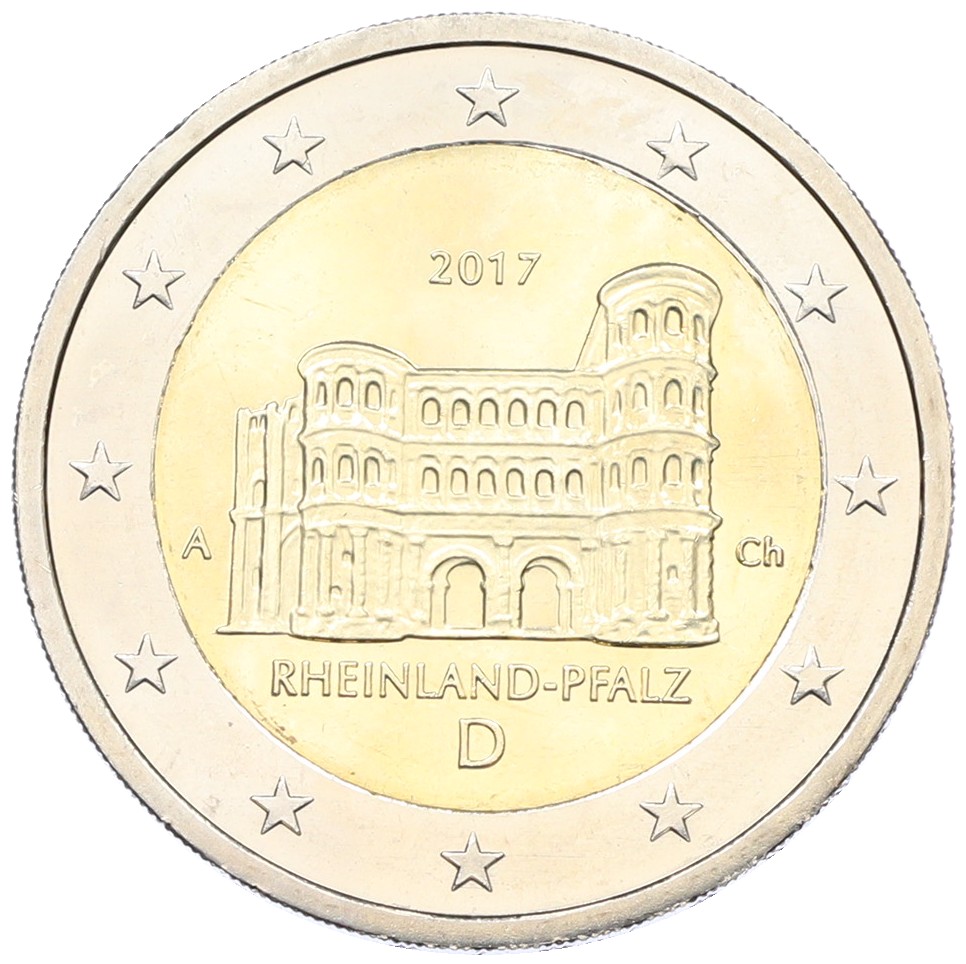2 евро 2017 года A Германия «Федеральные земли Германии — Рейнланд-Пфальц (Порта Нигра)» — Фото №1