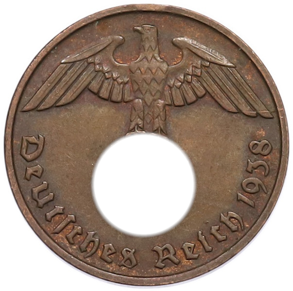 2 рейхспфеннига 1938 года D Германия — Фото №1