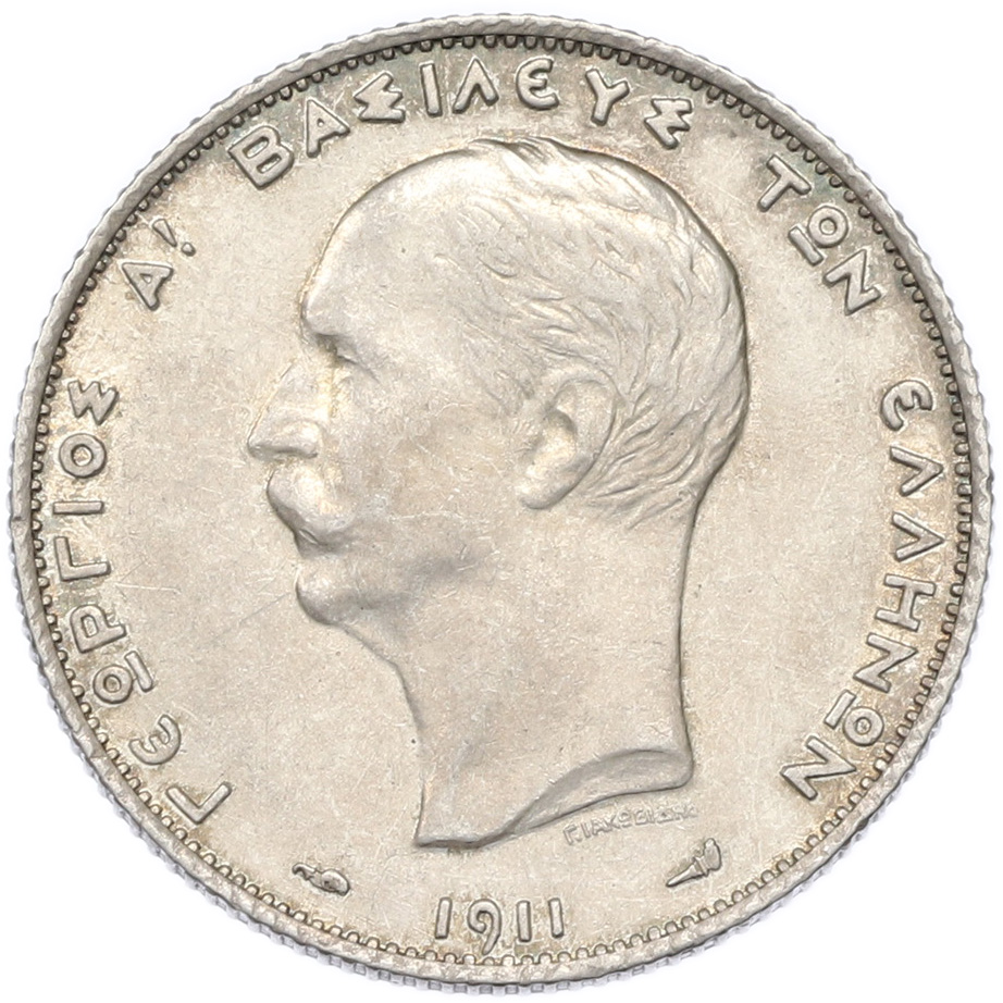 2 драхмы 1911 года Греция — Фото №2
