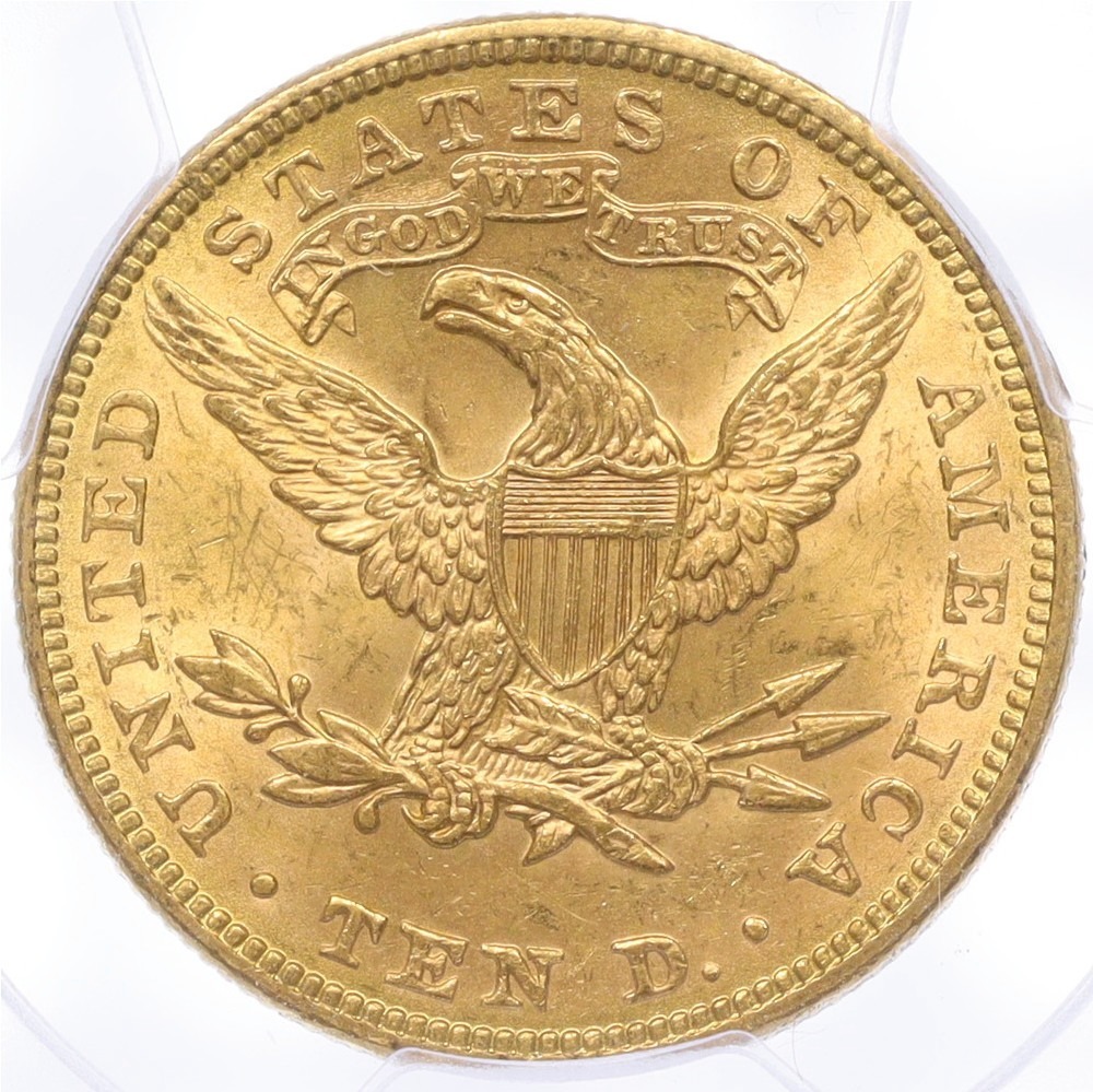 10 долларов 1894 года США — в слабе PCGS (MS61) — Фото №2