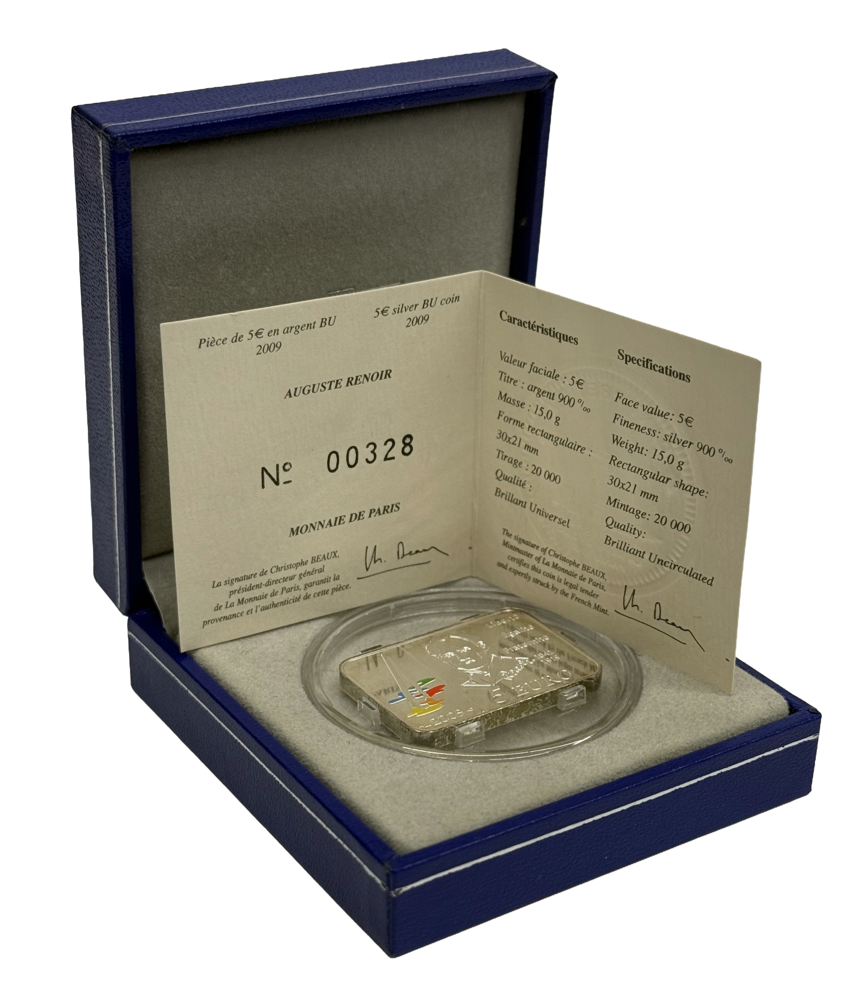 5 евро 2009 года Франция «Художники — Пьер Огюст Ренуар» — Фото №3