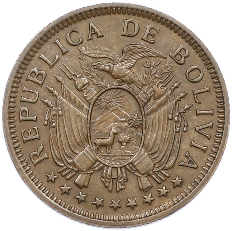 5 боливиано 1951 года Боливия — Фото №2