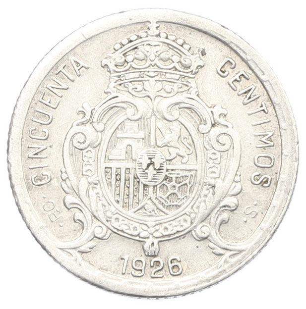 50 сентимо 1926 года Испания — Фото №2