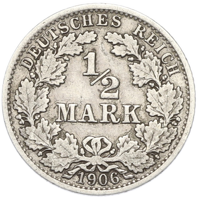 1/2 марки 1906 года A Германия — Фото №1