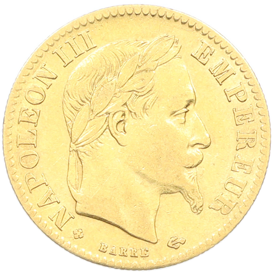 10 франков 1868 года BB Франция — Фото №2