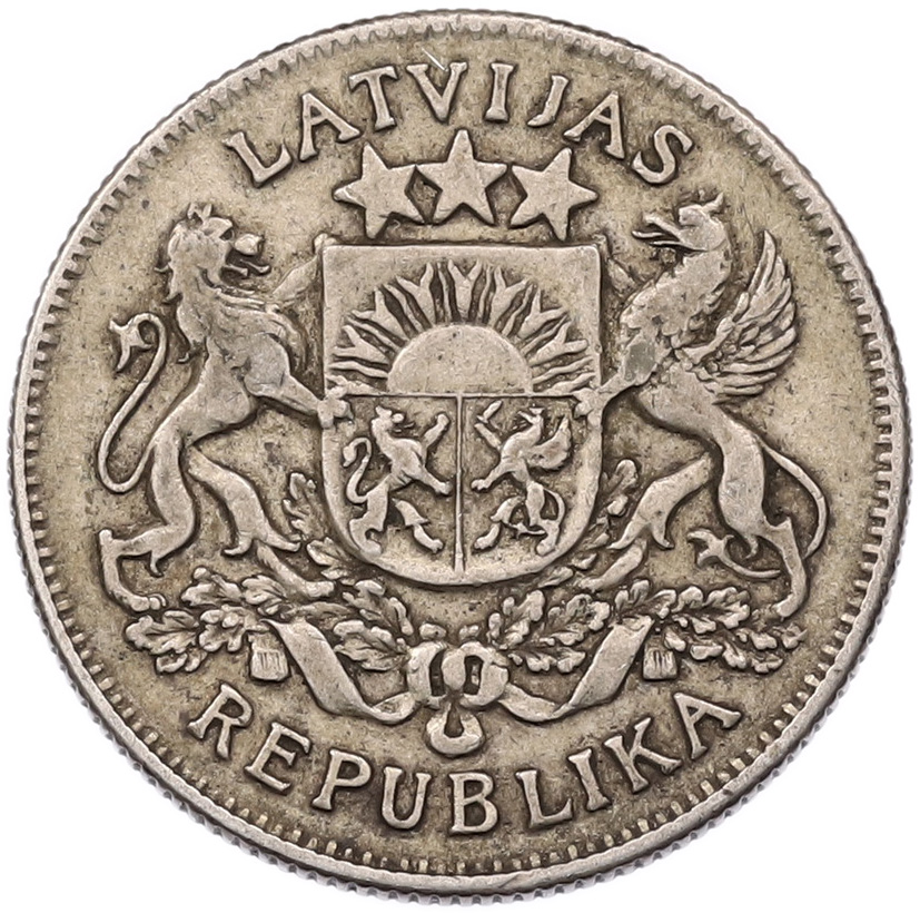 2 лата 1925 года Латвия — Фото №2