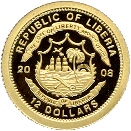 12 долларов 2008 года Либерия «Страны Европы — Турция» — Фото №2
