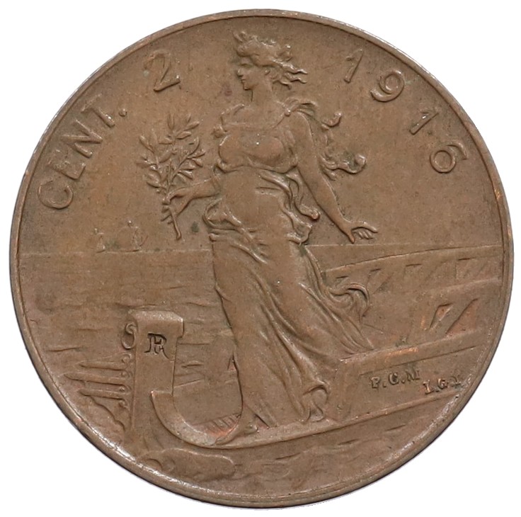 2 чентезимо 1916 года Италия — Фото №1