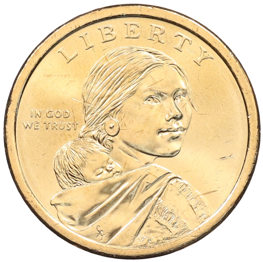 1 доллар 2011 года (D) США «Коренные американцы (Сакагавея) — Договор с индейцами племени Вампаноаги (Трубка мира)» — Фото №2