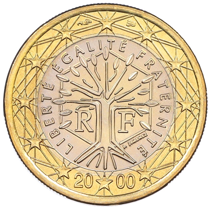 1 евро 2000 года Франция — Фото №1