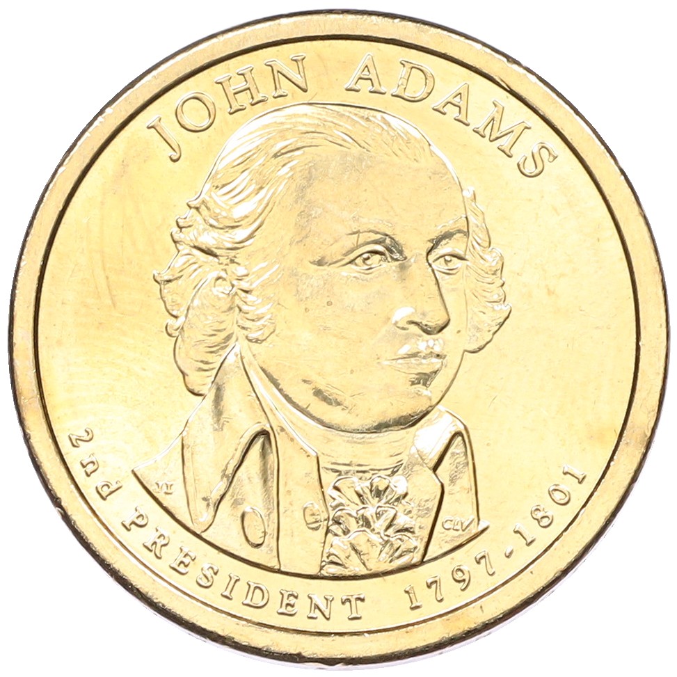 1 доллар 2007 года (D) США «2-й президент США Джон Адамс» — Фото №1