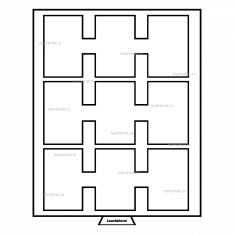 Кассета на 9 ячеек (86х54) для хранения золотых слитков в блистерной упаковке, МВ, черный, LEUCHTТURM, 362883 — Фото №1