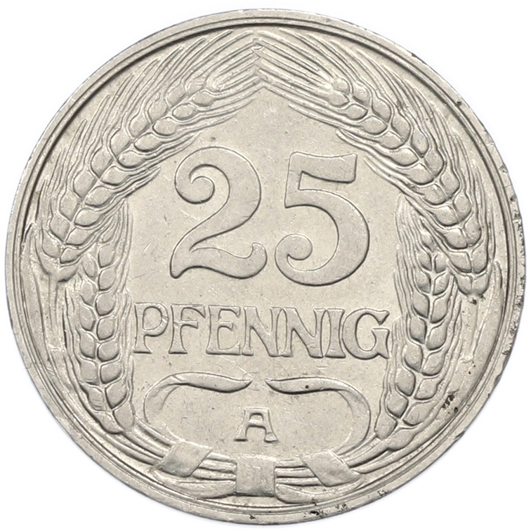 25 пфеннигов 1910 года A Германия — Фото №2