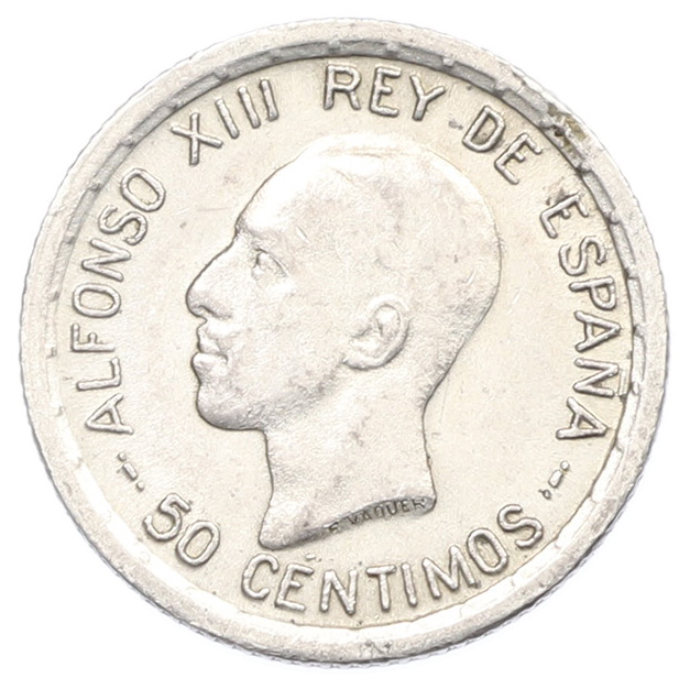 50 сентимо 1926 года Испания — Фото №1