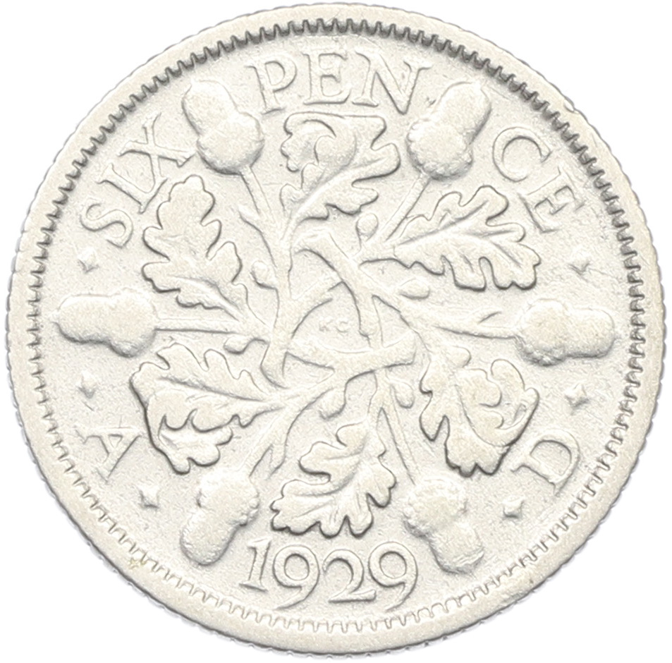 6 пенсов 1929 года Великобритания — Фото №1