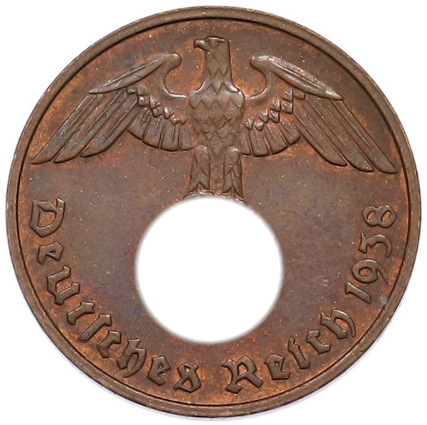 2 рейхспфеннига 1938 года G Германия — Фото №1