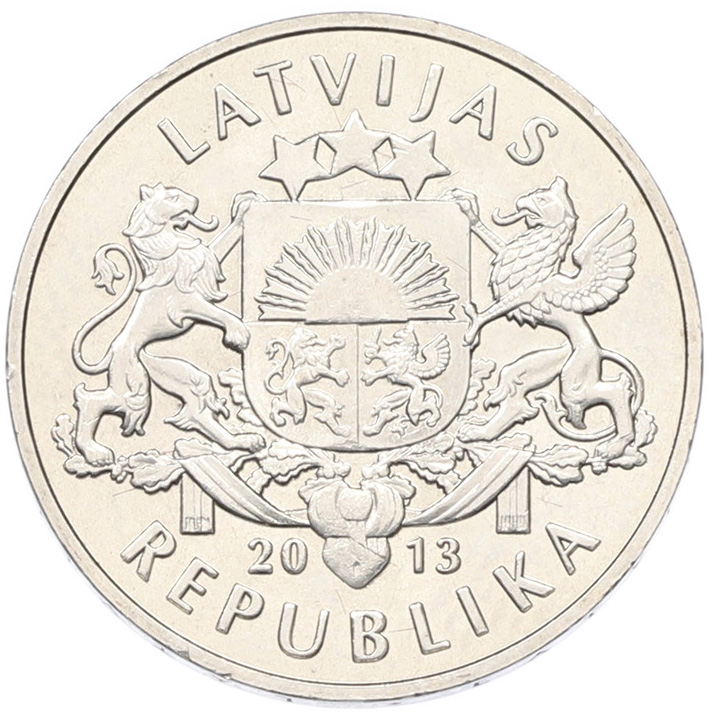 1 лат 2013 года Латвия «Паритет монет» — Фото №2