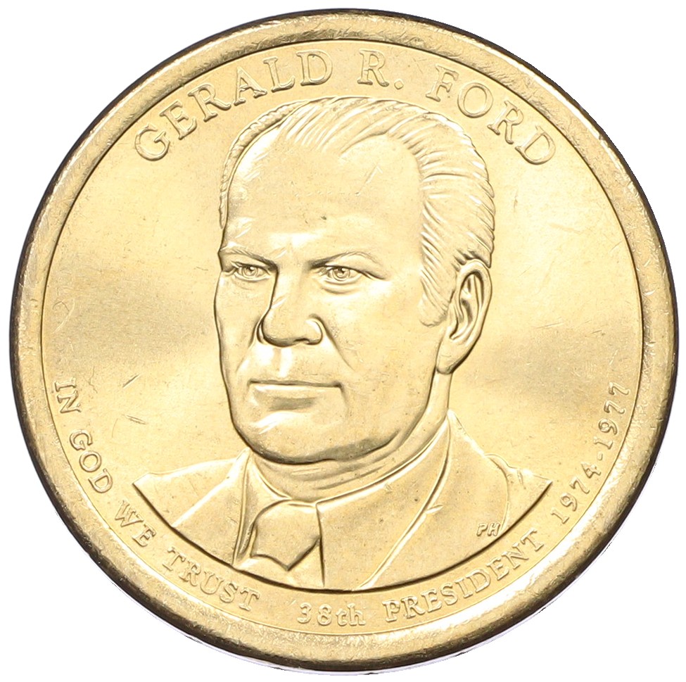 1 доллар 2016 года (D) США «38-й президент США Джеральд Форд» — Фото №1