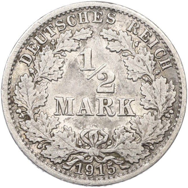 1/2 марки 1915 года A Германия — Фото №1