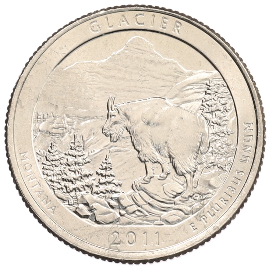 1/4 доллара (25 центов) 2011 года P США «Национальные парки — №7 Национальный парк Глейшер» — Фото №1