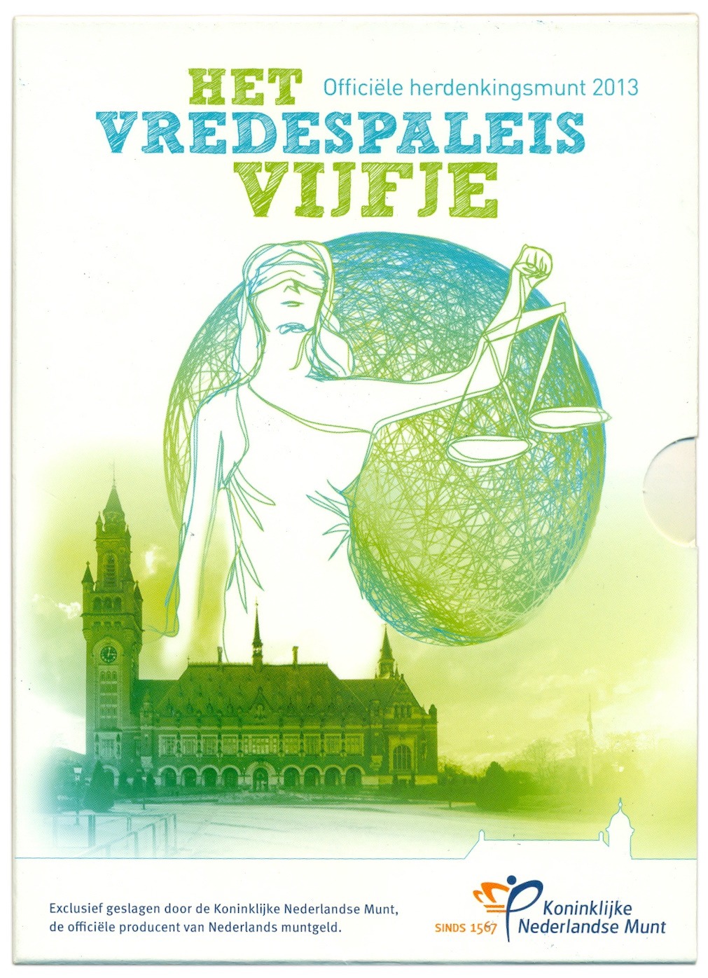 5 евро 2013 года Нидерланды «100 лет Дворцу мира» — Фото №3