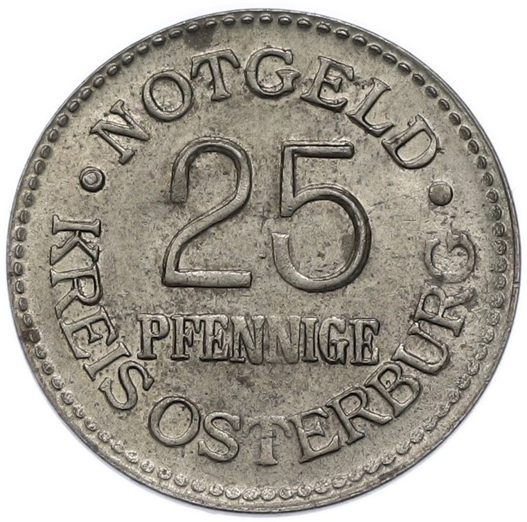 25 пфеннигов 1920 года Германия — округ Остербург (Нотгельд) — Фото №2