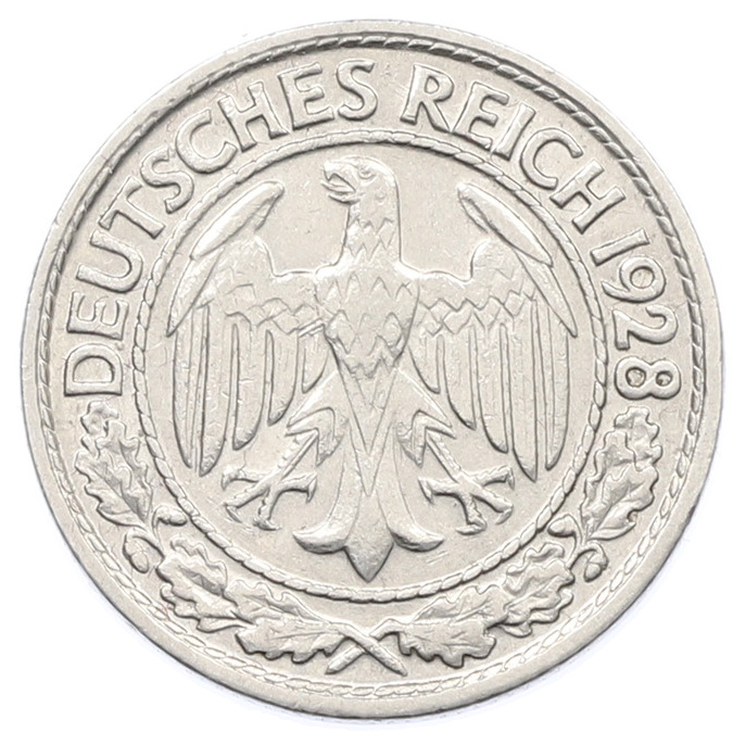 50 рейхспфеннигов 1928 года D Германия — Фото №1