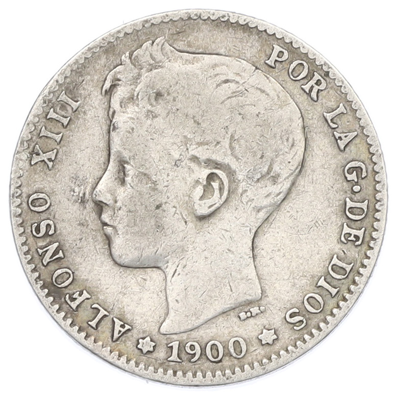 1 песета 1900 года Испания — Фото №1