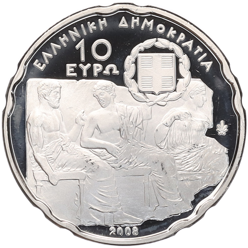 10 евро 2008 года Греция «Музей Акрополя» — Фото №2