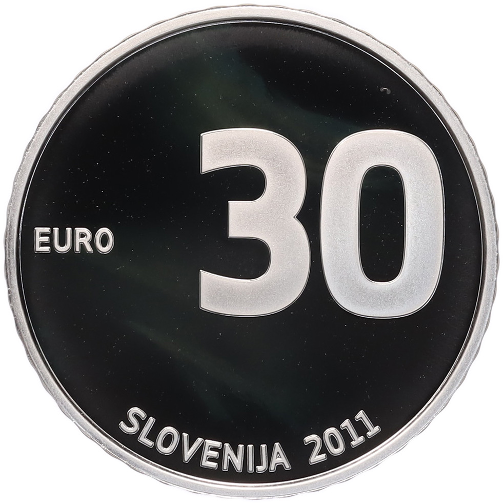 30 евро 2011 года Словения «20 лет независимости Словении» — Фото №2