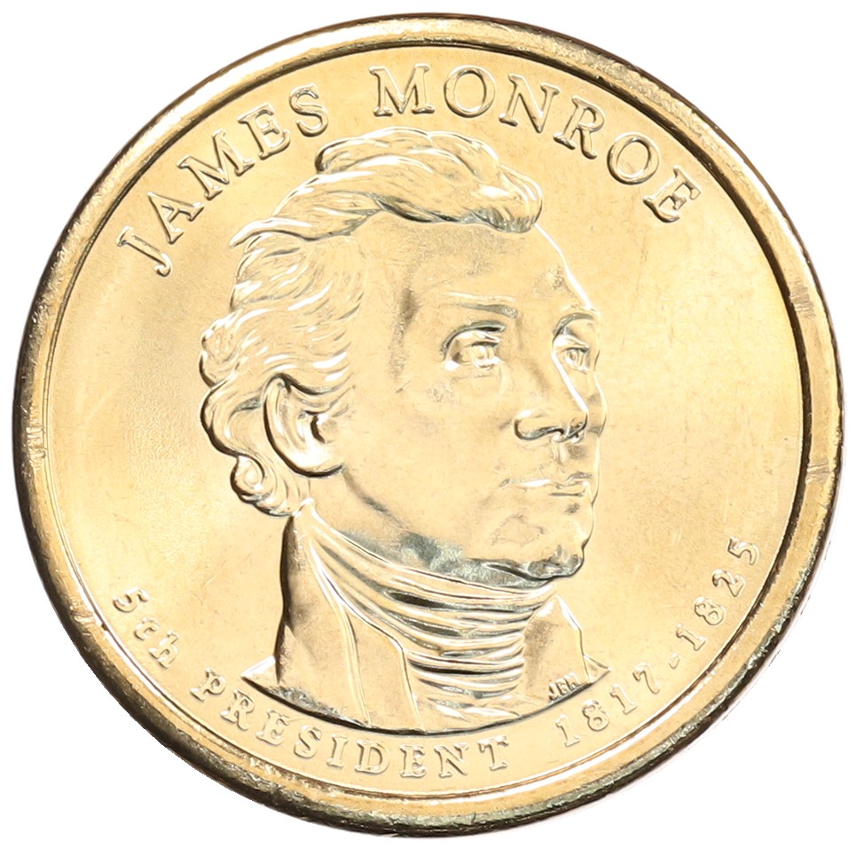 1 доллар 2008 года D США «5-й президент США Джеймс Монро» — Фото №1