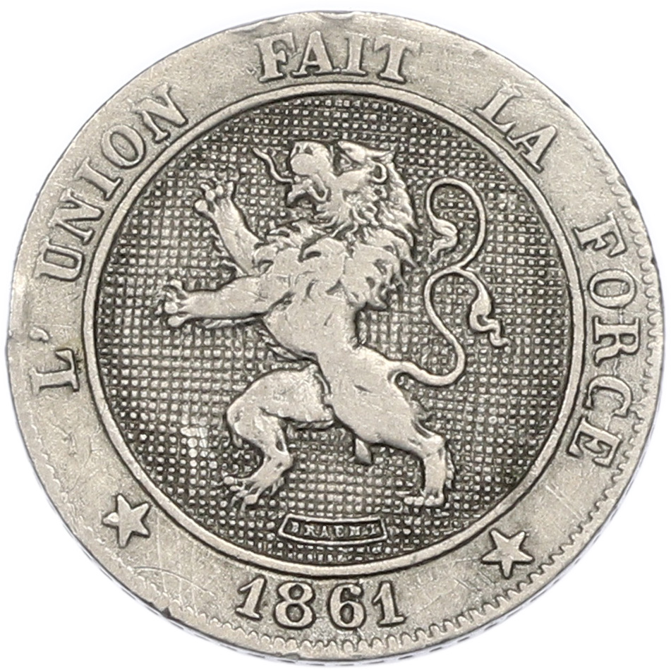 5 сантимов 1861 года Бельгия — Фото №1