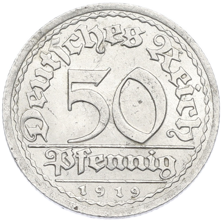 50 пфеннигов 1919 года G Германия — Фото №1