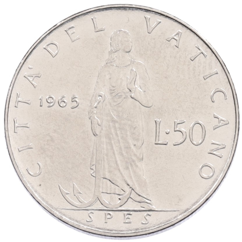 50 лир 1965 года Ватикан — Фото №1