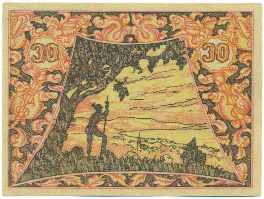 30 геллеров 1920 года Австрия — община Зеевальхен-ам-Аттерзее (Нотгельд) — Фото №2